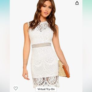 White lace mini dress, large